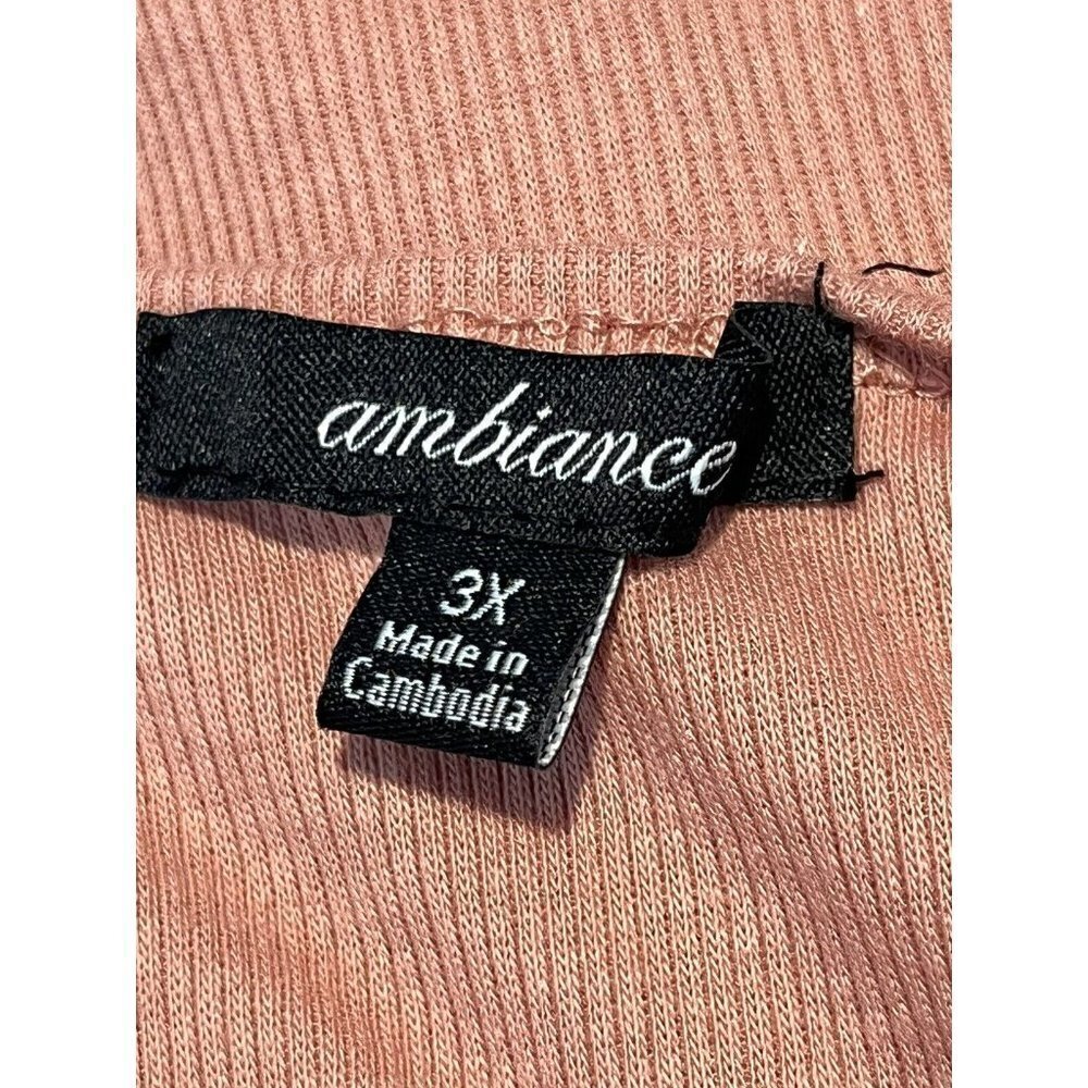 Ambiance Plus Size 3X Tank Top Blush Ribbed Knit Cotton Blend - Picture 5 of 8